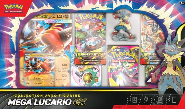 Coffret Pokémon Collection avec Figurine Méga-Lucario ex