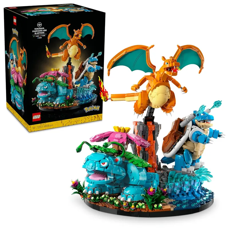 Lego Pokémon Florizarre, Dracaufeu et Tortank